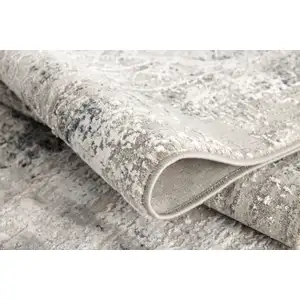 Photo of Gray and Ivory Abstract Distressed Area Rug