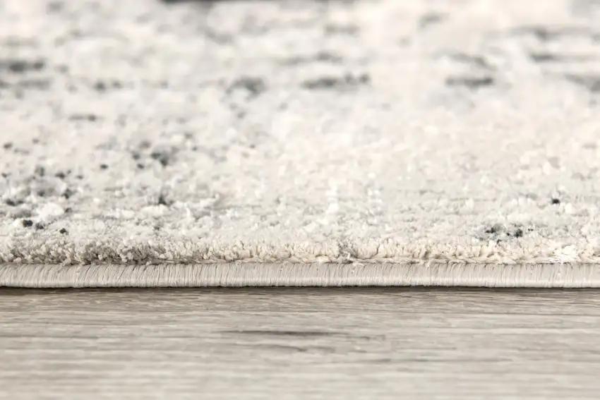 Gray and Ivory Abstract Distressed Area Rug Photo 9