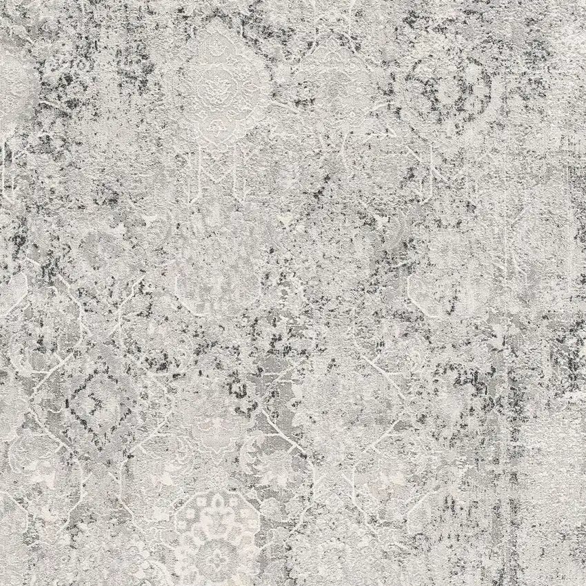 Gray and Ivory Abstract Area Rug Photo 4