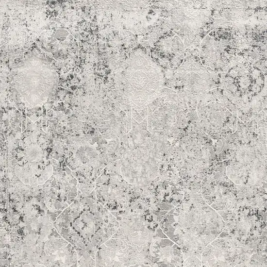 Gray and Ivory Abstract Area Rug Photo 4