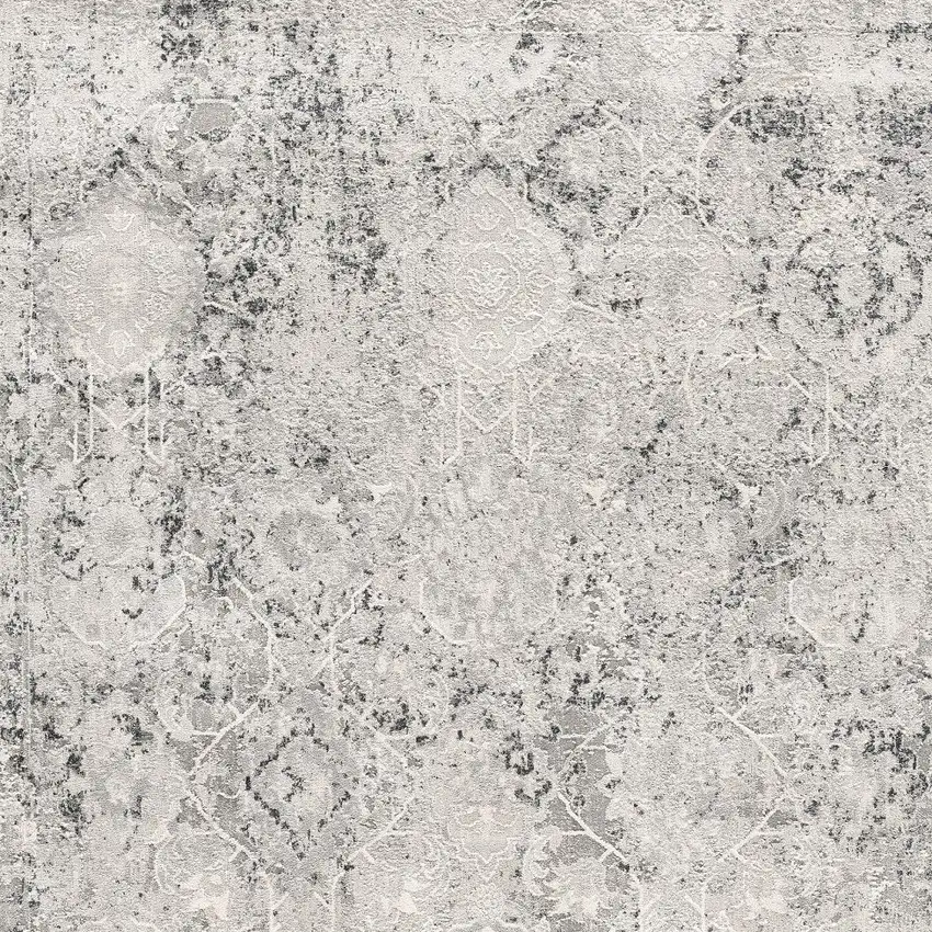 Gray and Ivory Abstract Area Rug Photo 4