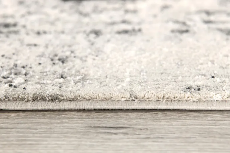 Gray and Ivory Abstract Distressed Area Rug Photo 5
