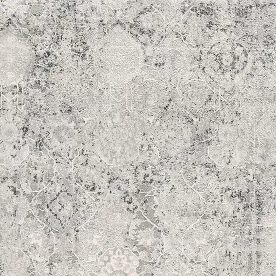 Gray and Ivory Abstract Area Rug Photo 4