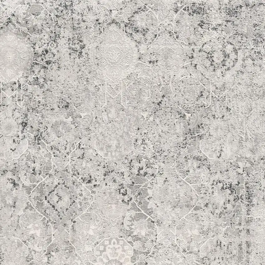 Gray and Ivory Abstract Area Rug Photo 4