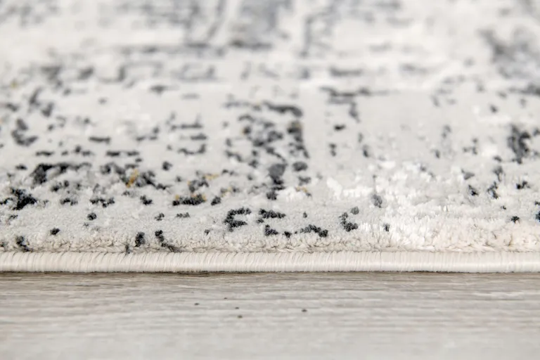 Gray and Ivory Abstract Distressed Area Rug Photo 1