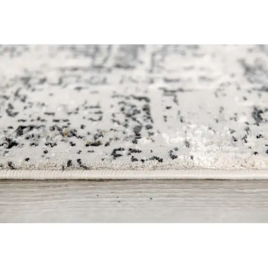 Gray and Ivory Abstract Distressed Area Rug Photo 3