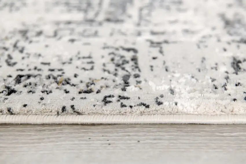 Gray and Ivory Abstract Distressed Area Rug Photo 3