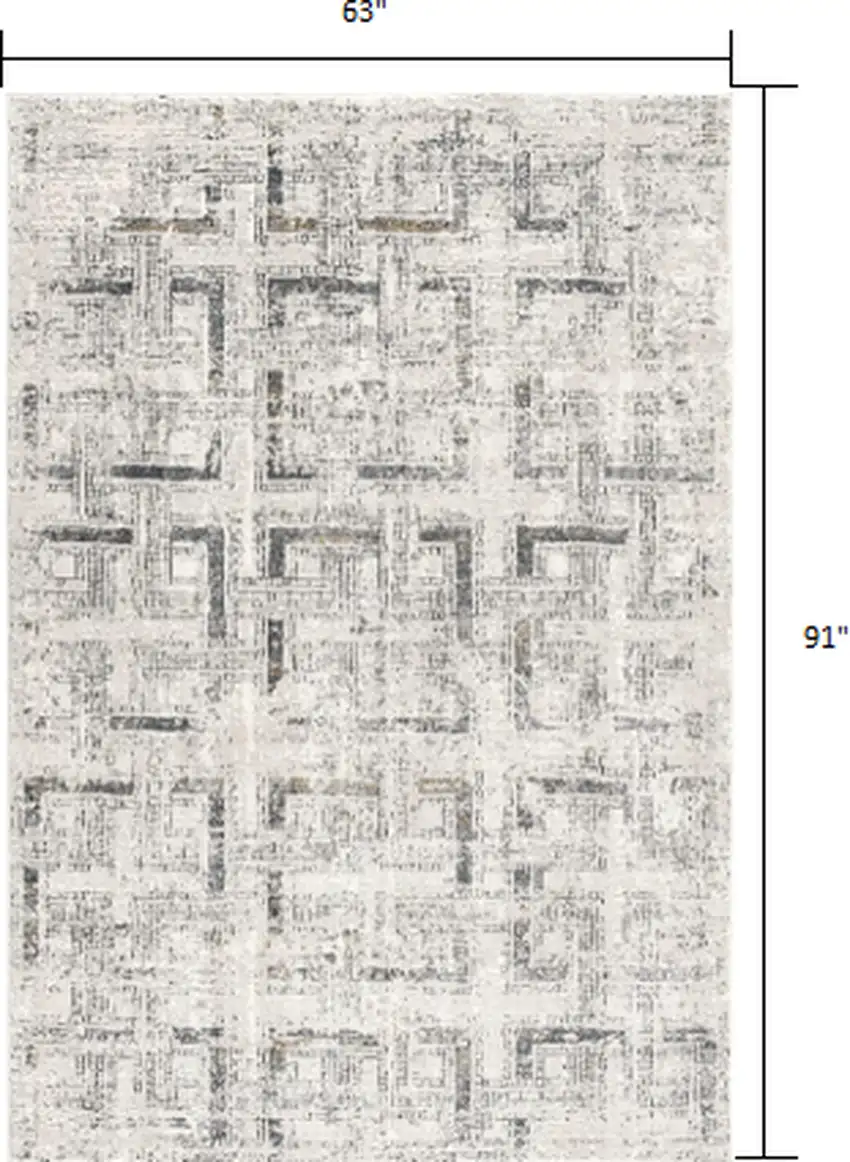 Gray and Ivory Abstract Distressed Area Rug Photo 1
