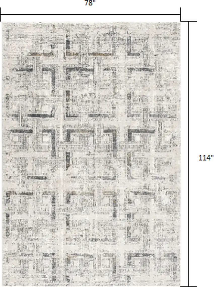 Gray and Ivory Abstract Distressed Area Rug Photo 2
