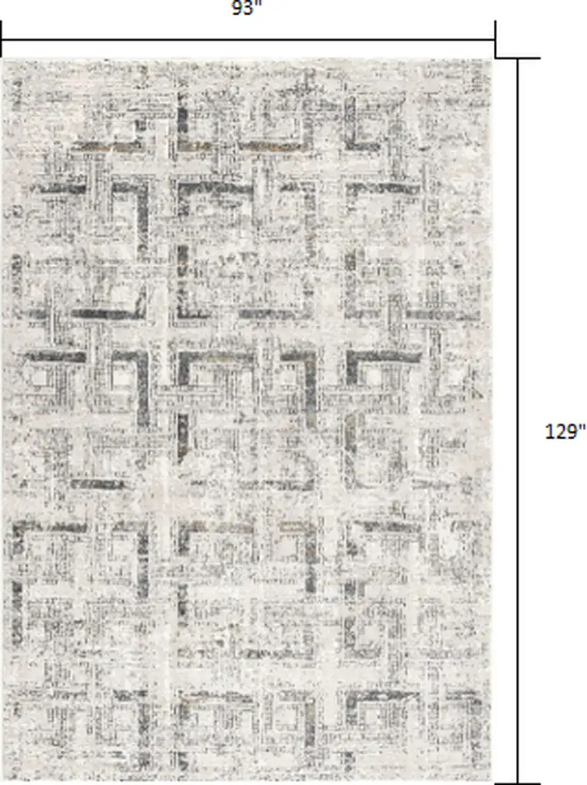 Gray and Ivory Abstract Distressed Area Rug Photo 1