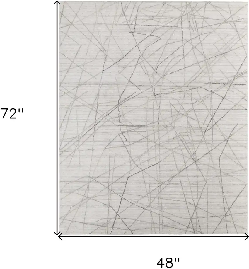 Gray and Ivory Abstract Hand Woven Area Rug Photo 3