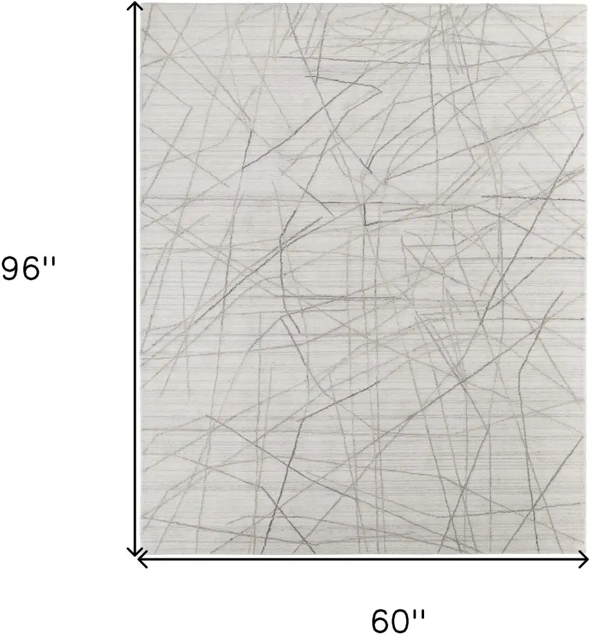 Gray and Ivory Abstract Hand Woven Area Rug Photo 3