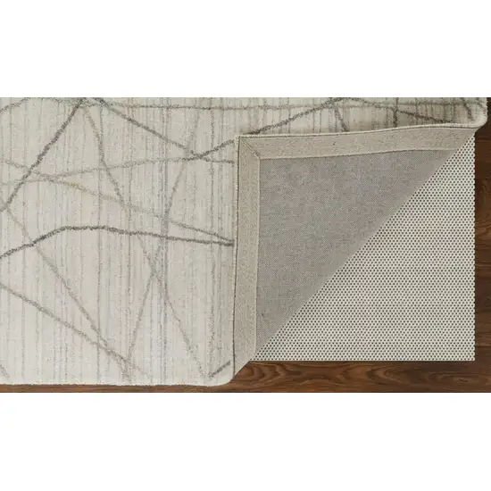 Gray and Ivory Abstract Hand Woven Area Rug Photo 8