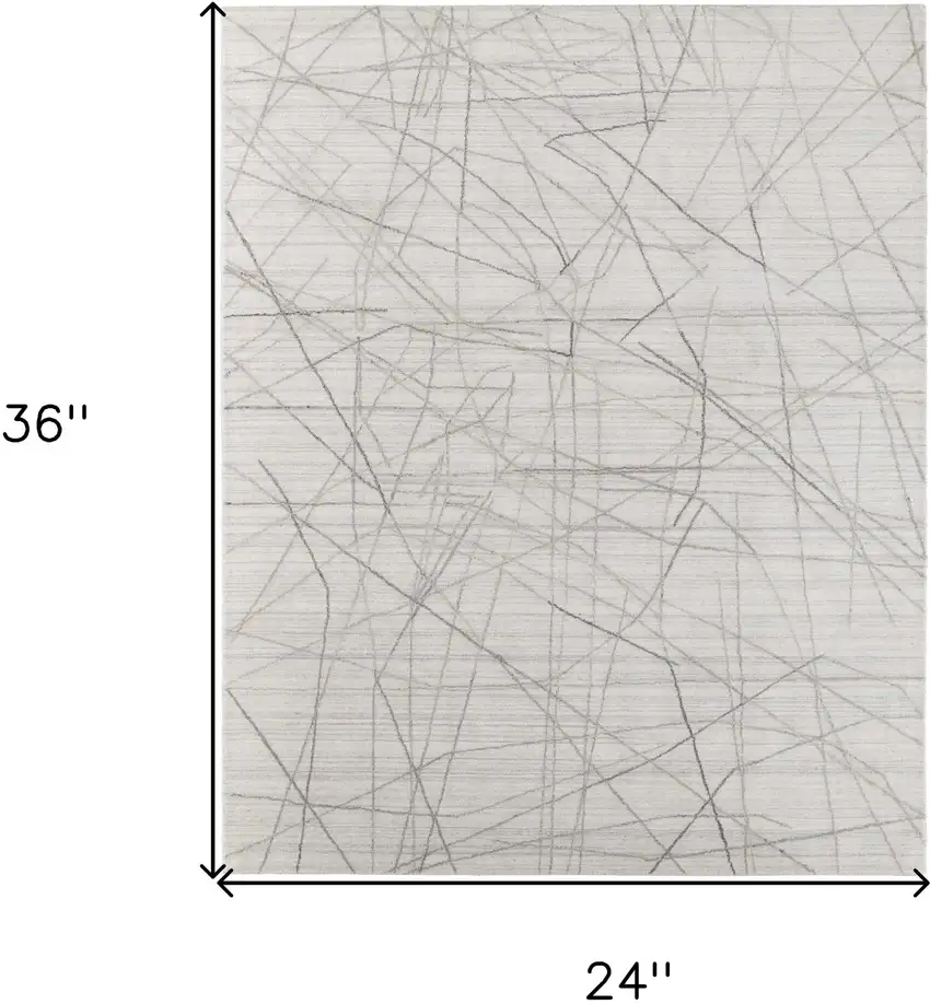 Gray and Ivory Abstract Hand Woven Area Rug Photo 3