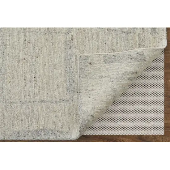 Gray and Ivory Abstract Hand Woven Worn Faded Area Rug Photo 9