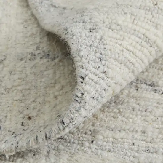 Gray and Ivory Abstract Hand Woven Worn Faded Area Rug Photo 7