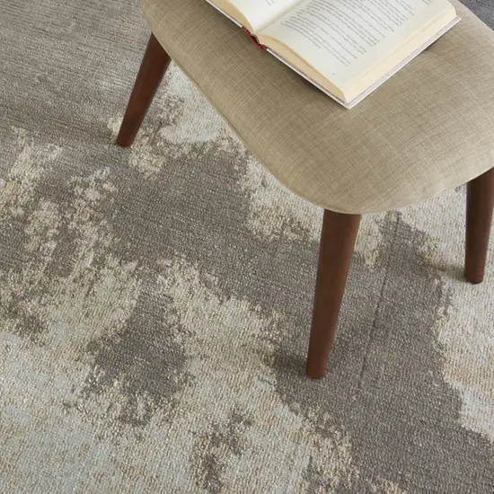 Gray and Ivory Abstract Non Skid Area Rug Photo 8
