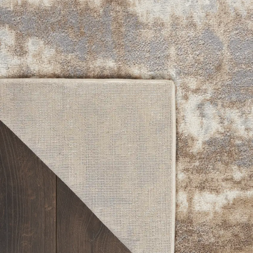Gray and Ivory Abstract Non Skid Area Rug Photo 7