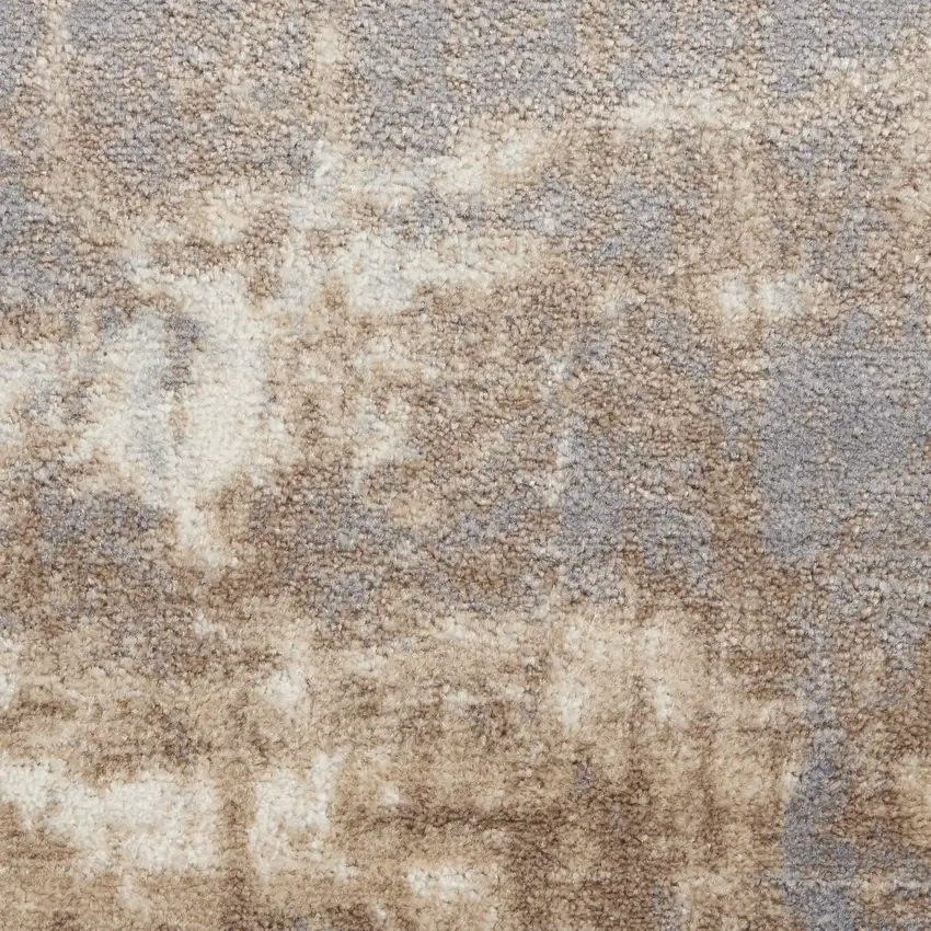 Gray and Ivory Abstract Non Skid Area Rug Photo 3