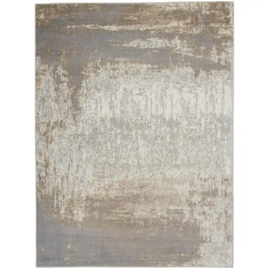 Gray and Ivory Abstract Non Skid Area Rug Photo 1