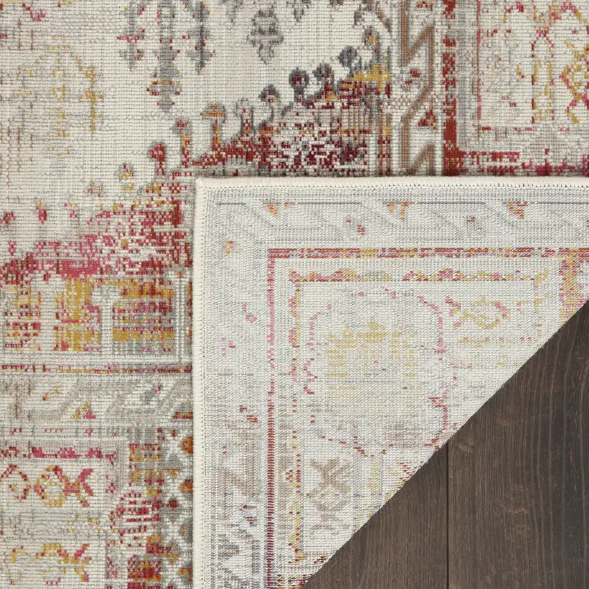 Gray and Ivory Abstract Non Skid Area Rug Photo 3