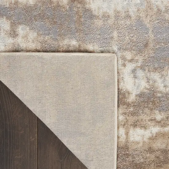 Gray and Ivory Abstract Non Skid Area Rug Photo 8