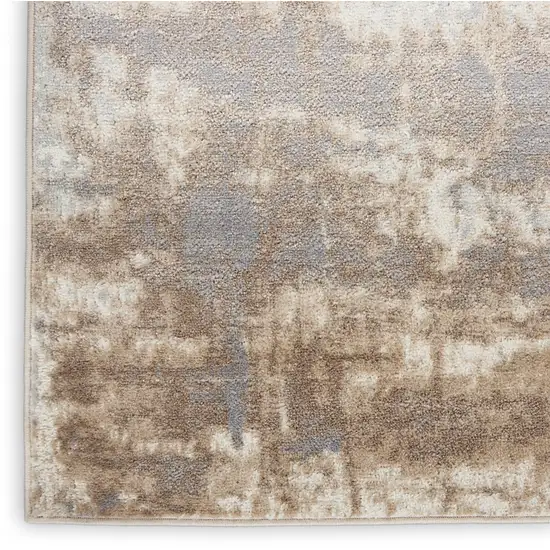 Gray and Ivory Abstract Non Skid Area Rug Photo 7