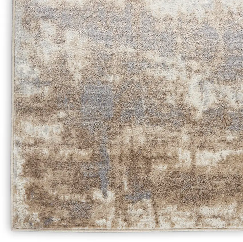 Gray and Ivory Abstract Non Skid Area Rug Photo 7