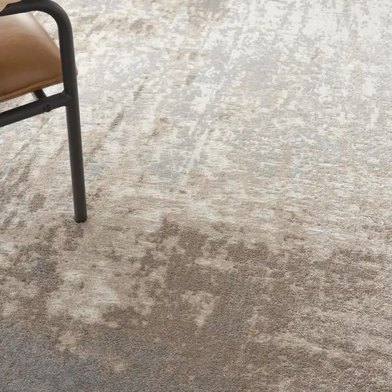 Gray and Ivory Abstract Non Skid Area Rug Photo 4