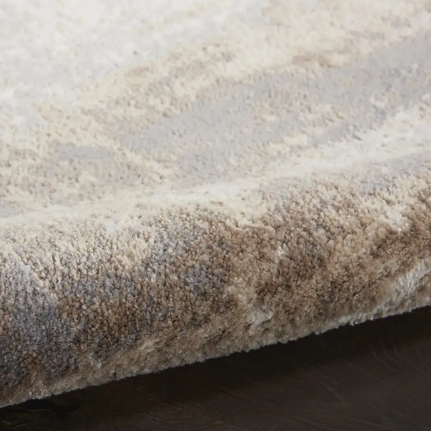 Gray and Ivory Abstract Non Skid Area Rug Photo 6
