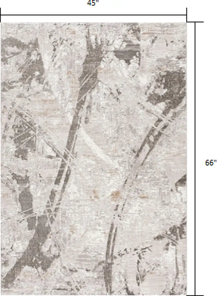 Gray and Ivory Abstract Organic Area Rug Photo 1