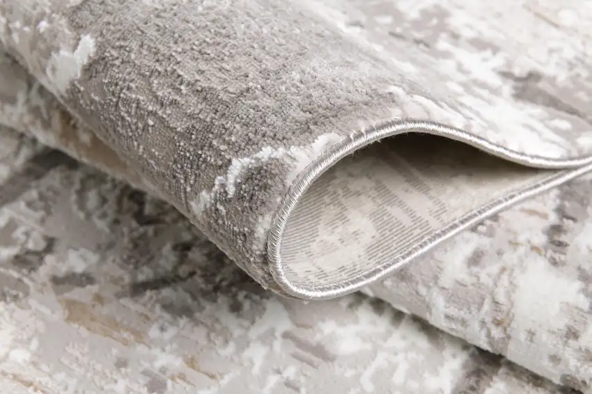 Gray and Ivory Abstract Organic Area Rug Photo 6