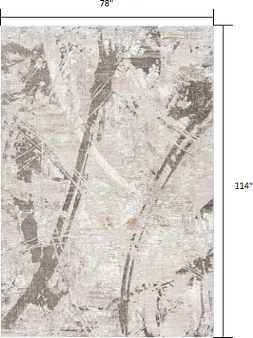 Gray and Ivory Abstract Organic Area Rug Photo 1