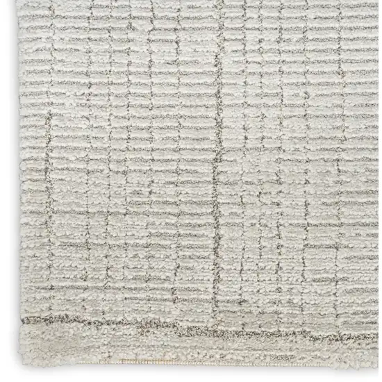 Gray and Ivory Abstract Power Loom Area Rug Photo 7