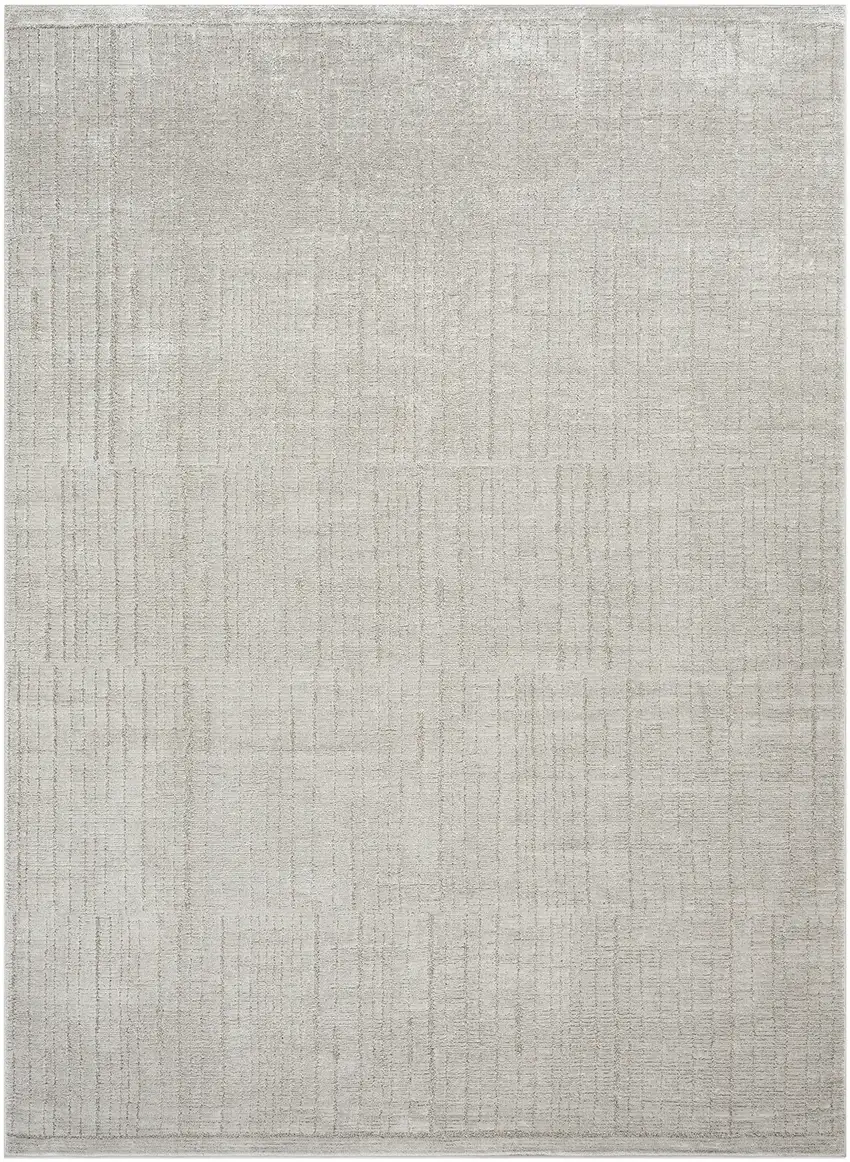 Gray and Ivory Abstract Power Loom Area Rug Photo 3