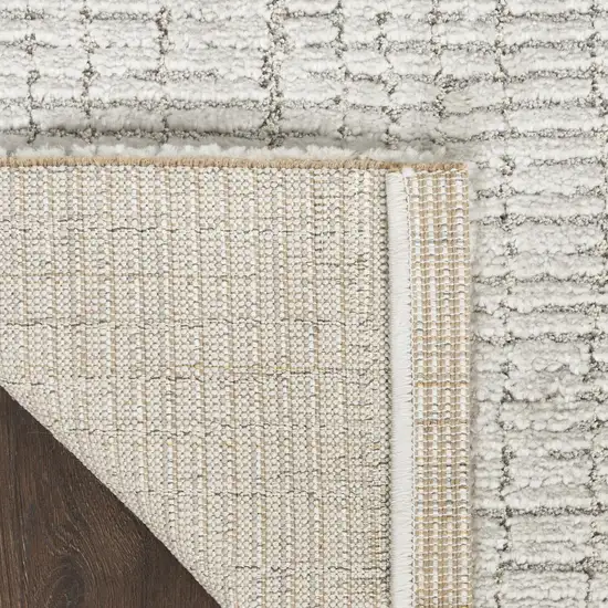 Gray and Ivory Abstract Power Loom Area Rug Photo 9