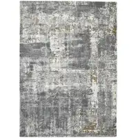 Photo of Gray and Ivory Abstract Power Loom Area Rug