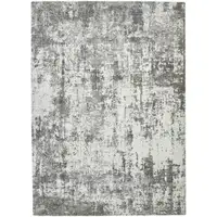 Photo of Gray and Ivory Abstract Power Loom Area Rug