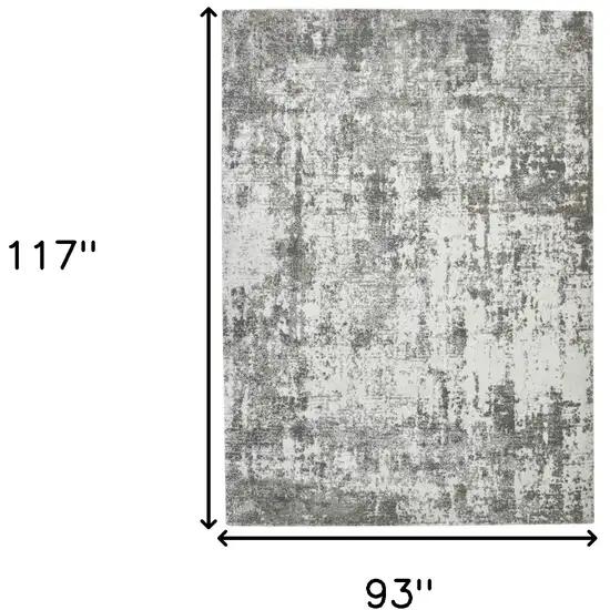 Gray and Ivory Abstract Power Loom Area Rug Photo 6