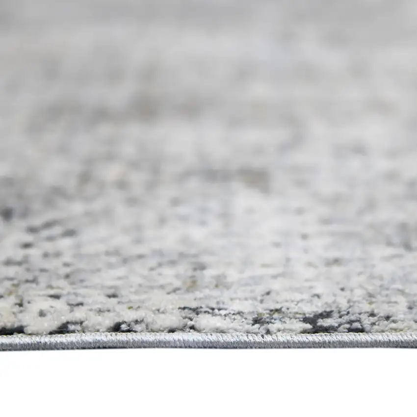 Gray and Ivory Abstract Power Loom Area Rug Photo 8