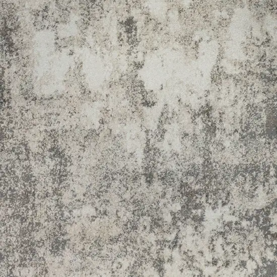 Gray and Ivory Abstract Power Loom Area Rug Photo 5