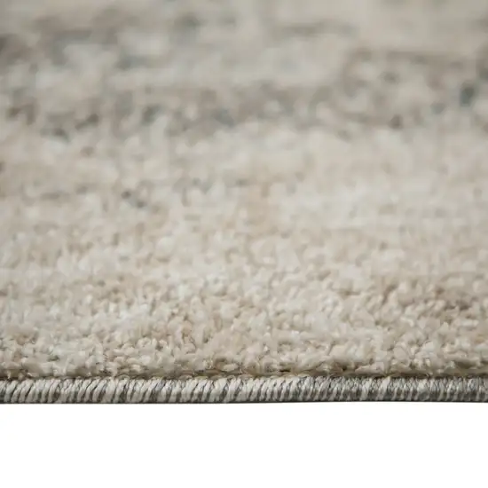 Ivory And Gray Abstract Area Rug Photo 9
