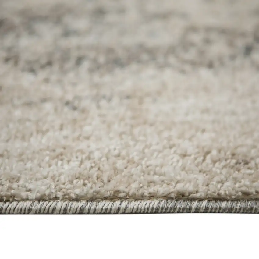 Ivory And Gray Abstract Area Rug Photo 9