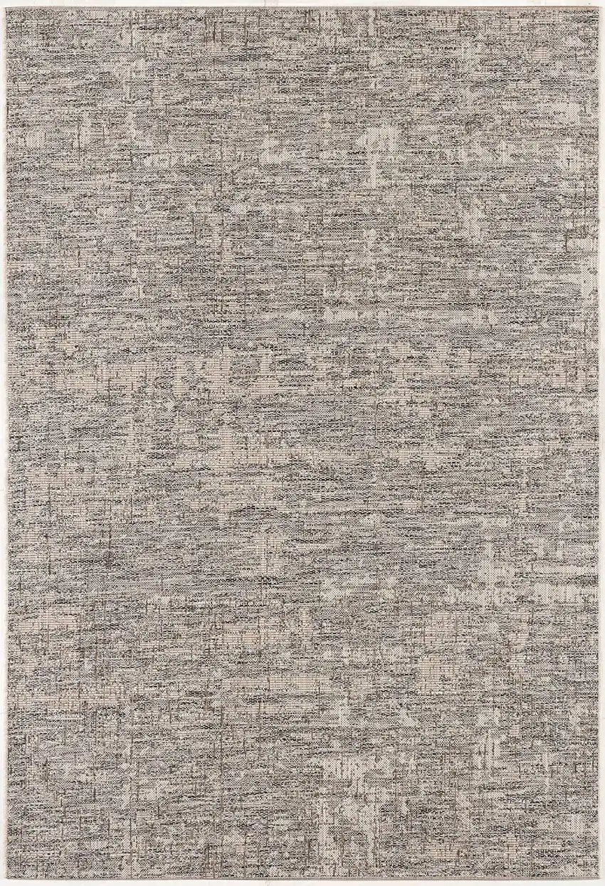 Gray and Ivory Abstract Power Loom Area Rug Photo 2