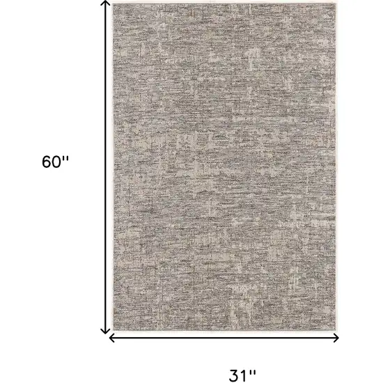 Gray and Ivory Abstract Power Loom Area Rug Photo 9
