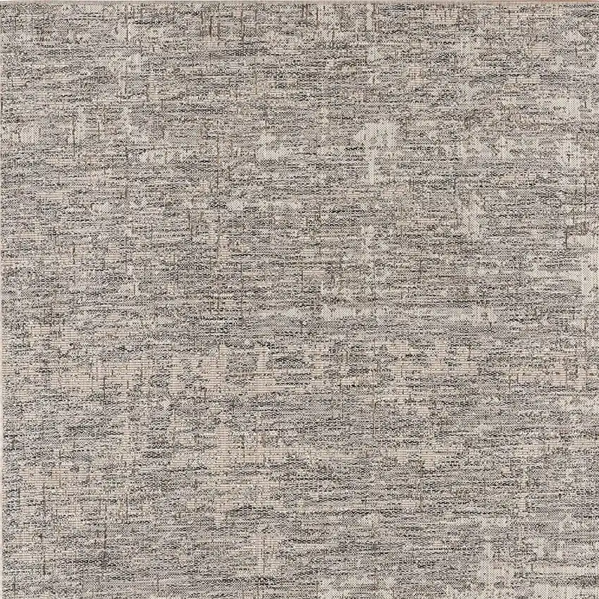 Gray and Ivory Abstract Power Loom Area Rug Photo 8