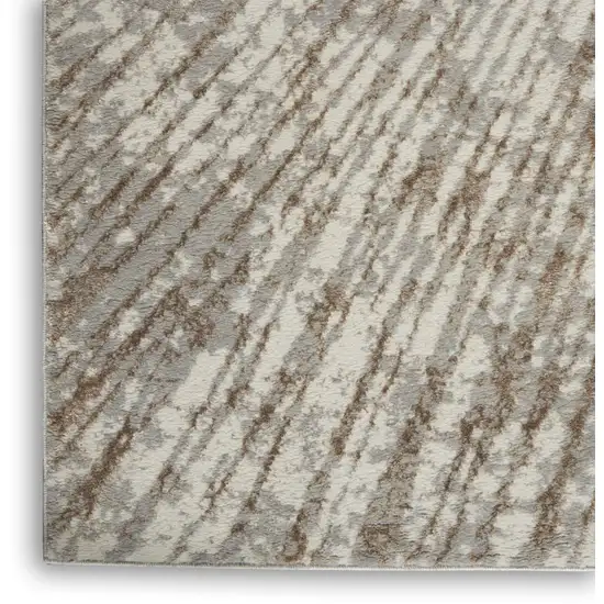 Gray And Ivory Abstract Area Rug Photo 9