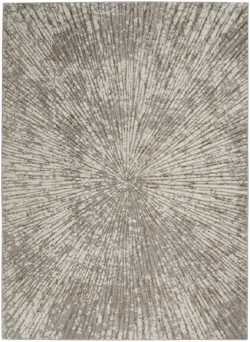 Gray And Ivory Abstract Area Rug Photo 2