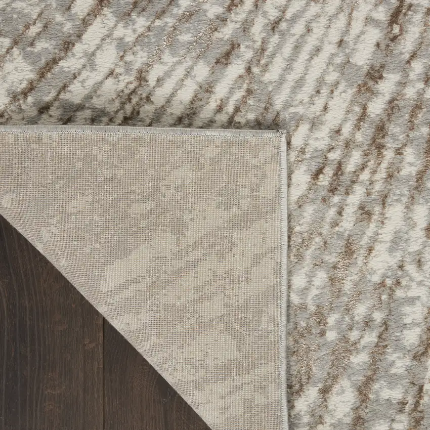 Gray And Ivory Abstract Area Rug Photo 9