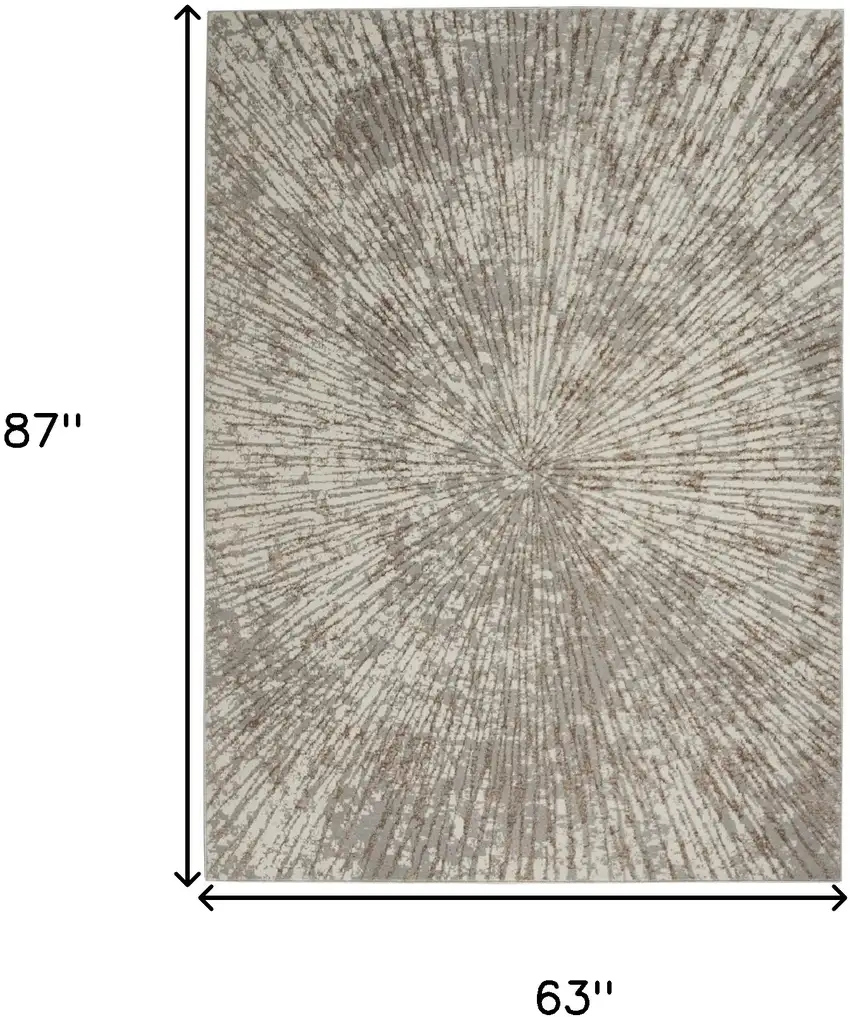 Gray And Ivory Abstract Area Rug Photo 3